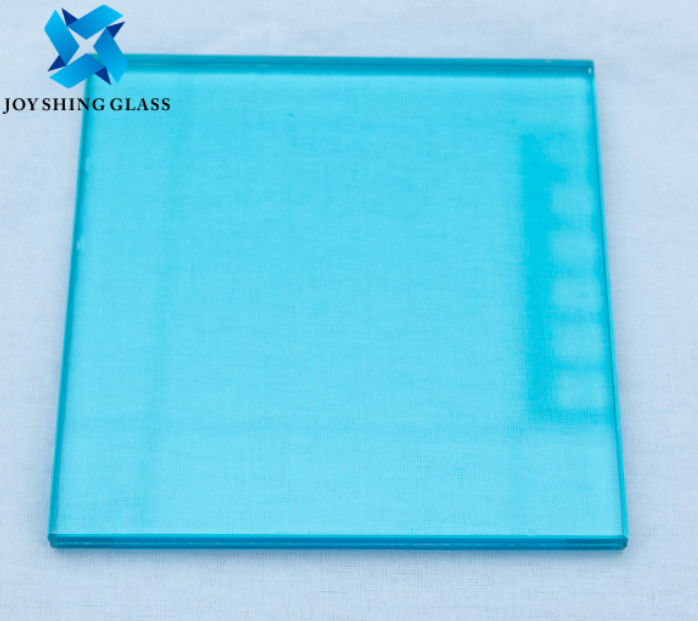 Kaca laminasi berwarna 0.76mm Ocean Blue PVB Kaca laminasi keamanan