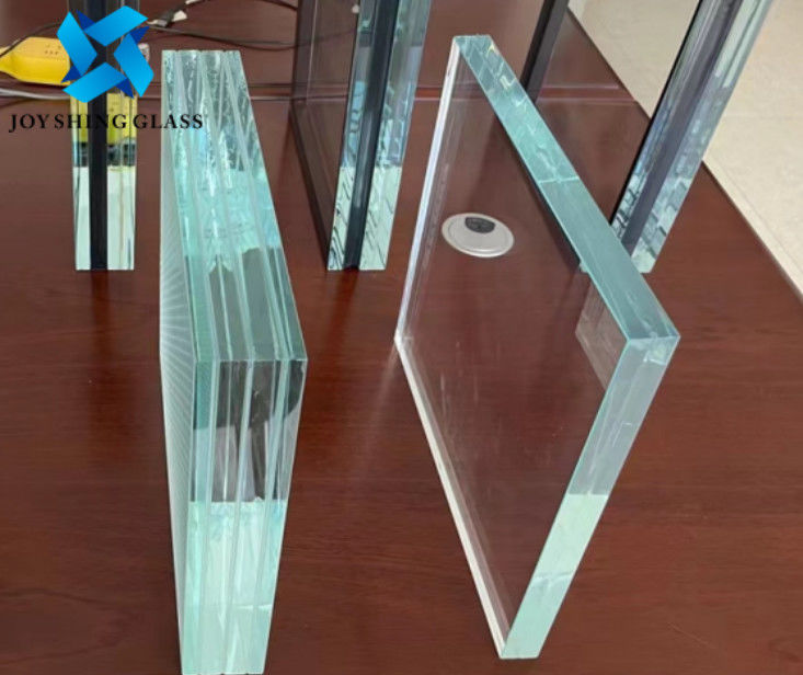 CE Low Iron Triple Laminated Glass 55.2mm 66.2mm Harga Kaca Laminasi Tempered