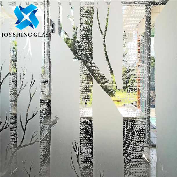 Grey Acid Etched Glass 3mm hingga 19mm Untuk Dinding Partisi Kaca Dekoratif