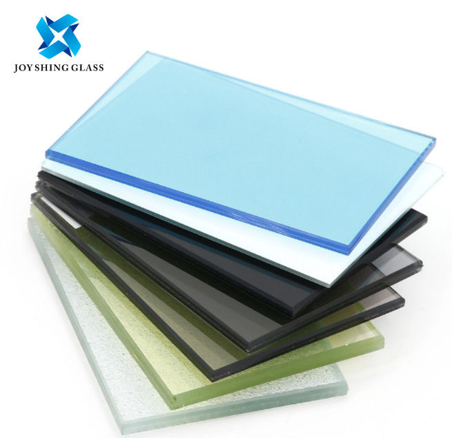 Artistic Flat Coated Float Glass Red Blue Green Yellow Untuk Dekorasi Windows