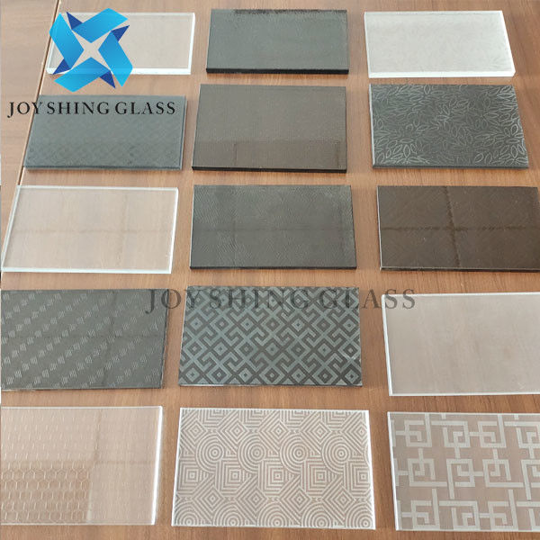 Clear Acid Etched Glass Ketebalan Warna Ukuran Pola Kustomisasi Bentuk
