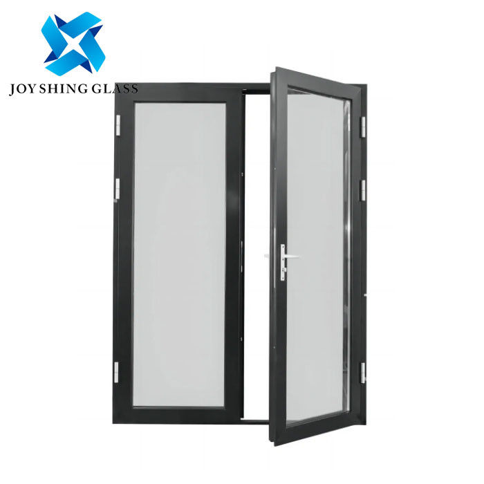 Pintu Swing Aluminium Kaca Tunggal Dengan Mesh Baja Rinsing Pintu Kaca Aluminium