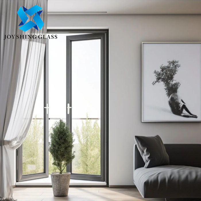 Pintu Swing Aluminium Kaca Tunggal Dengan Mesh Baja Rinsing Pintu Kaca Aluminium