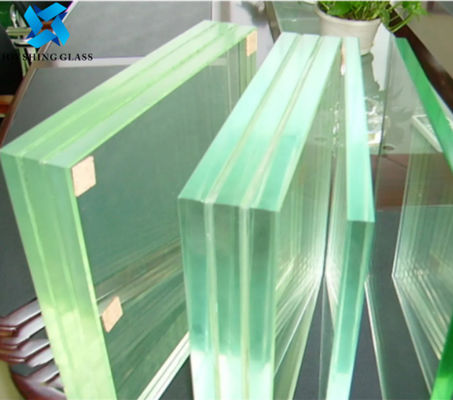 Lembar kaca laminasi kaca ganda 30mm layar sutra kaca tempered untuk pagar