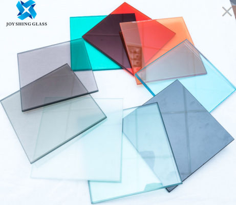 Kaca Laminasi Berwarna Datar / Melengkung Anti UV Kaca Tempered 6.38mm 8.38mm 8.76mm 11.52mm