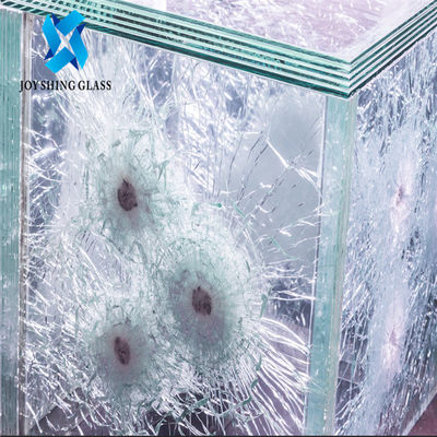 Kekerasan Tinggi Laminated Bullet Proof Glass Thickness Size Disesuaikan