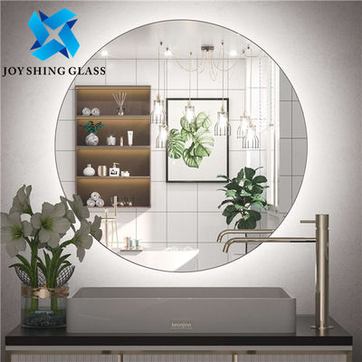 Waterproof Circular LED Bathroom Mirror Round Illuminated Ukuran Disesuaikan