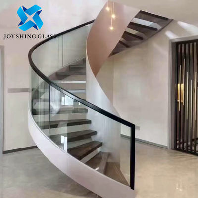 Ukuran Custom 12mm Bent Toughened Glass Untuk Tangga Spiral