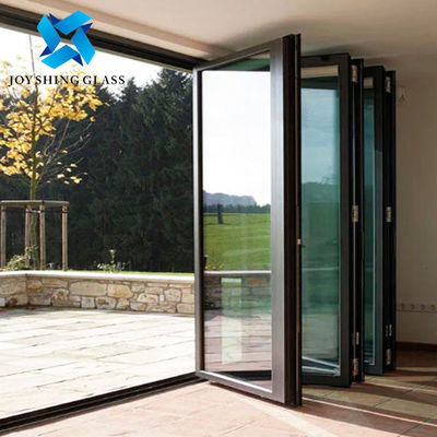 Aluminium Pintu Lipat Kaca Ganda Balkon Pintu Kaca Aluminium