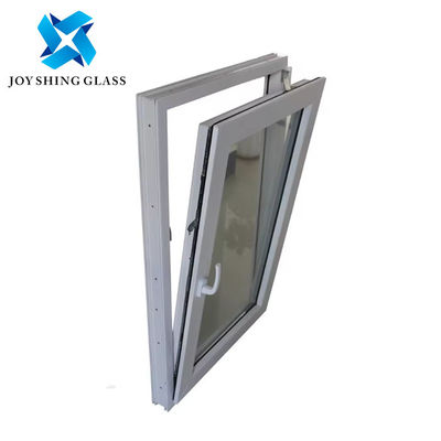 Upvc miring dan memutar jendela dengan layar putih Upvc jendela