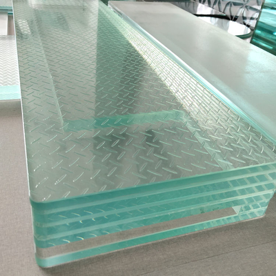 12mm 16mm Frosted Anti slip Tempered Laminated Glass untuk tangga